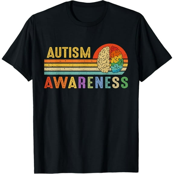 World Autism Awareness Neurodiversity Autistic April Sunset Vintage Gifts T-shirt
