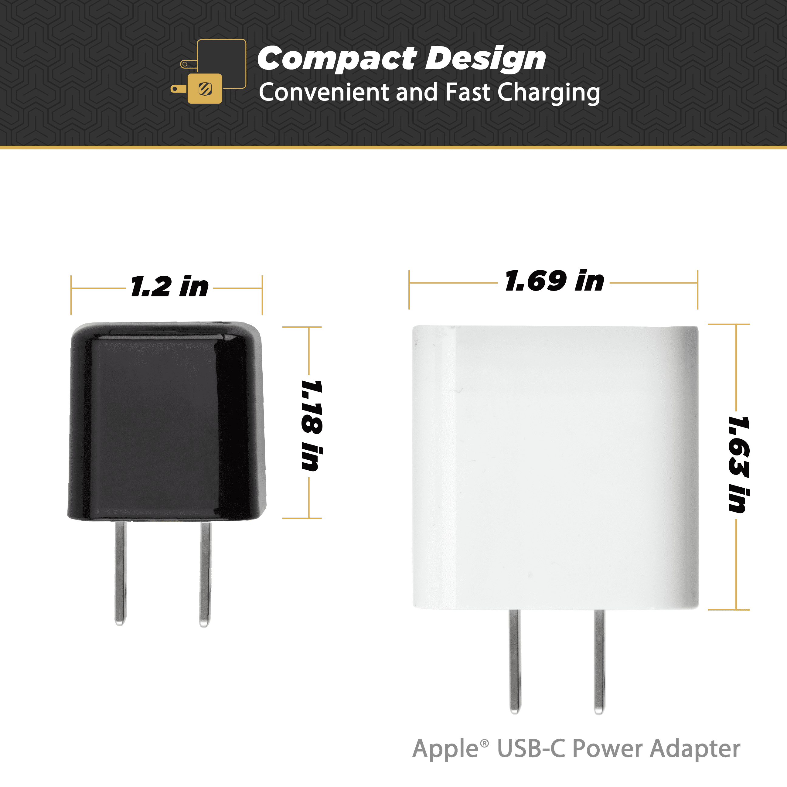 Scosche HPDC8M-SP PowerVolt 18W Mini Cube USB-C Fast Charger - Black