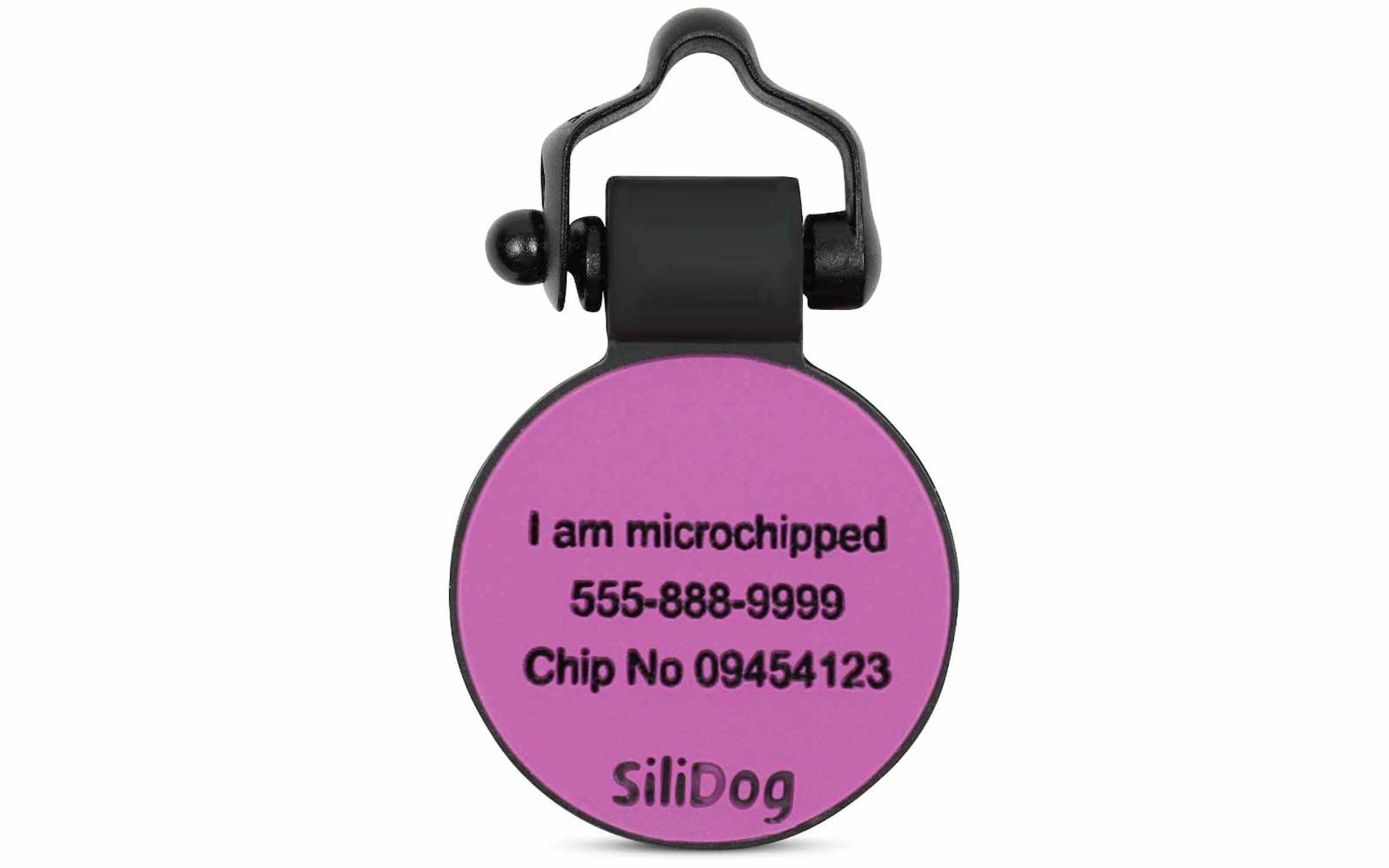 SiliDog 100% Silicone Pet Tags Purple Circle