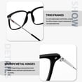 thumbnail image 3 of Joopin Blue Light Blocking Glasses Women/Men, Fashion Rectangular Eyeglasses Frames UV Ray Filter Computer Gaming Glasses (Black), 3 of 8