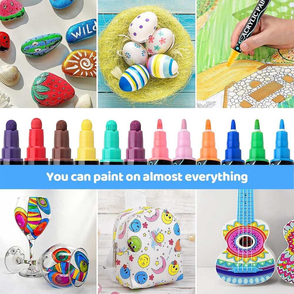 36 - Color Waterproof Acrylic Rock Painting Markers - Permanent Acrylic Pens