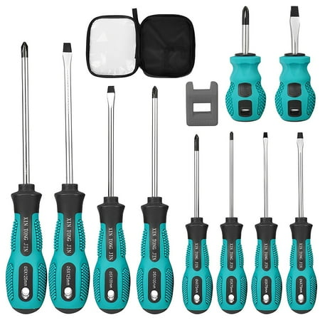 

Protoiya 10Pcs Magnetic Screwdriver Set Heavy Duty Manual Screwdriver Ergonomic Cross Head Screwdriver Metric Flat Head Screwdriver for Electronics Furniture Appliance Vehicle Repair