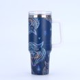 thumbnail image 3 of Taza de café con tapa de paja con asa, taza de coche con aislamiento al vacío de acero inoxidable, taza de viaje térmica helada de doble pared, 3 of 5