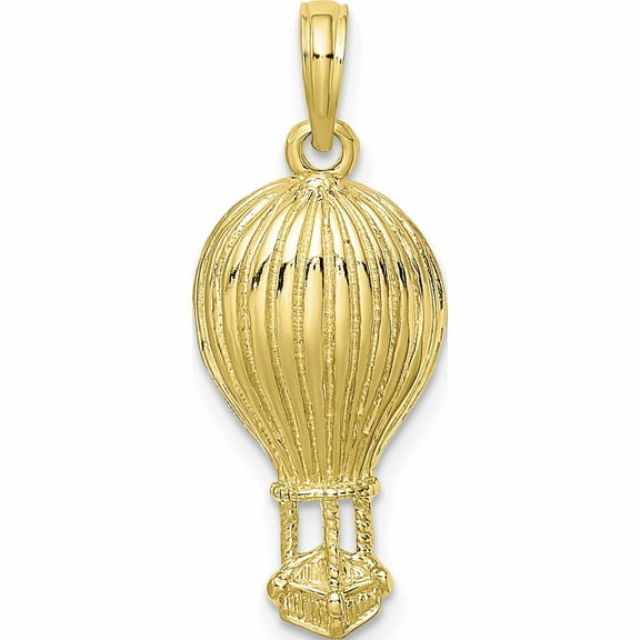 10K Yellow Gold Polished Hot Air Ballon Charm (28.4 X 11.4) Made In United States 10k8914