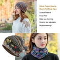 thumbnail image 3 of Bonnet Slouchy Style Bohémien Musulman Hijab Turban Extensible Protection des Oreilles Accessoires de Coiffure Bonnet Noir floral, 3 of 6