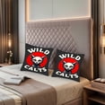 thumbnail image 2 of Set of 2 Throw Pillow Covers 18x18in - Bold Red Background with Stylized Cat Design Modern Edgy Aesthetic for Couch Bed Car, 2 of 8