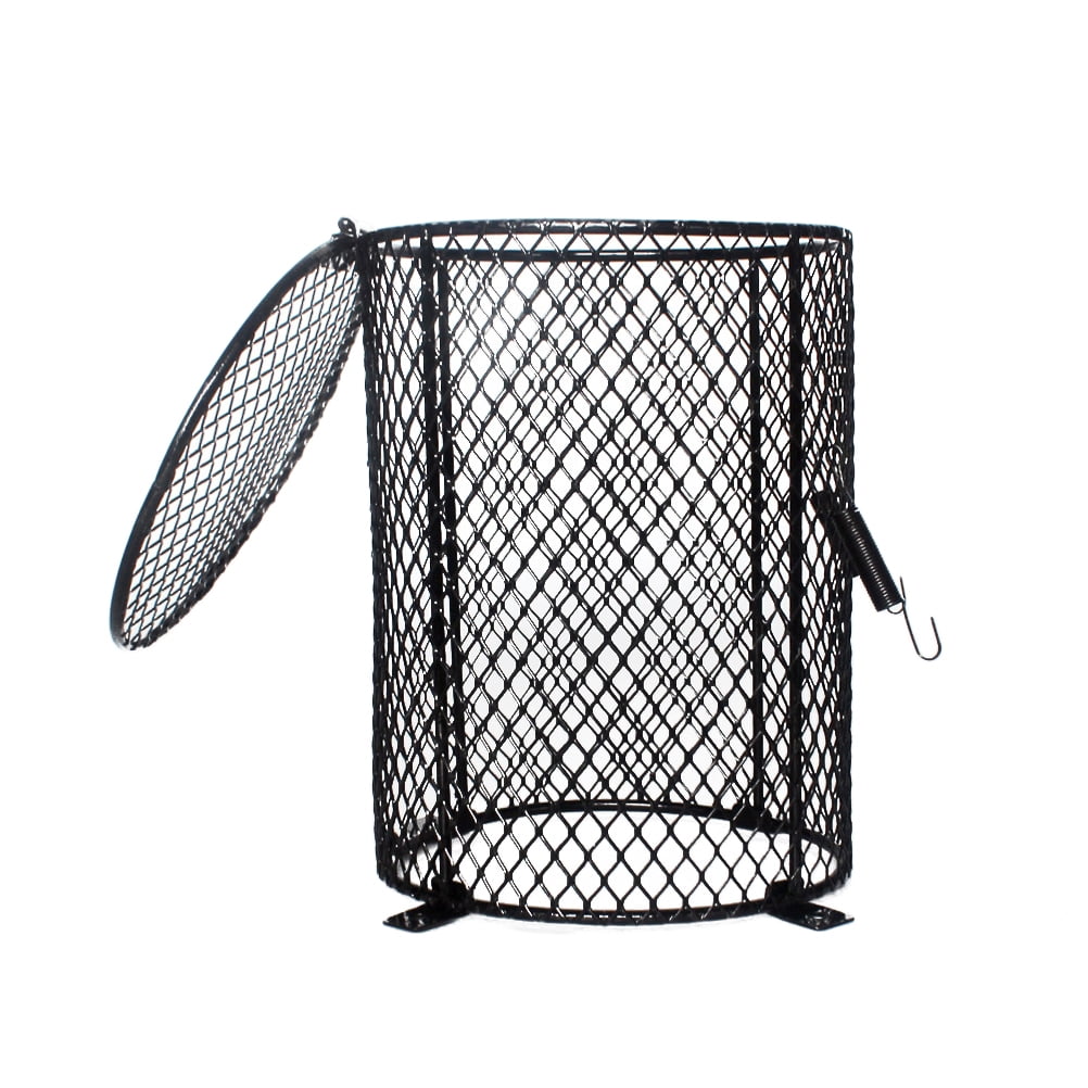 KAKOWELY Black Metal Reptile Lamp Cover Compatible with Ceramic and Fluorescent Heating Bulbs for Terrariums