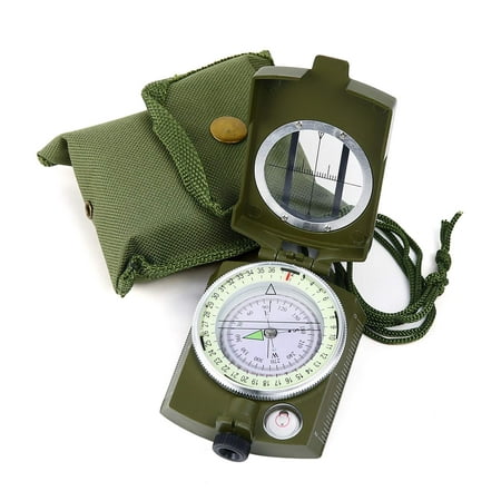 Sportneer Military Lensatic Sighting Compass with Carrying Bag, Waterproof and Shakeproof, Army Green