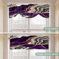 thumbnail image 3 of Tie Up Valance for Windows Purple Marble Texture Curtains Valances Rod Pocket Valance Window Treatments Abstract Gold Fluid Balloon Curtains for Kitchen Living Room Bedroom Bathroom Decor 42x12 Inch, 3 of 9