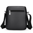 thumbnail image 2 of Bandolera de piel para hombre con hombros cruzados, color negro, 2 of 2