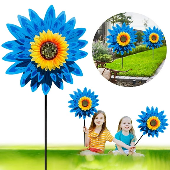Sunflower Lawn Pinwheels Wind Spinners Large Windmill Pinwheel for Garden,Yard,Party Outdoor Decor (14x30in Sunflower Pinwheels)