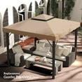thumbnail image 7 of EBQOSK Outsunny 9.8' x 9.8' Gazebo Replacement Canopy, Gazebo Top Cover with Double Vented Roof for Garden Patio Outdoor Top Only Khaki1, 7 of 7