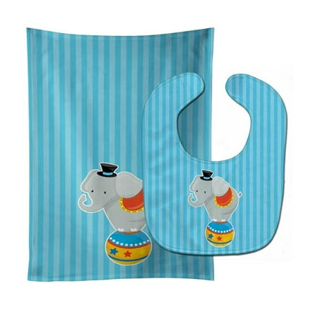 

Circus Elephant Baby Bib & Burp Cloth