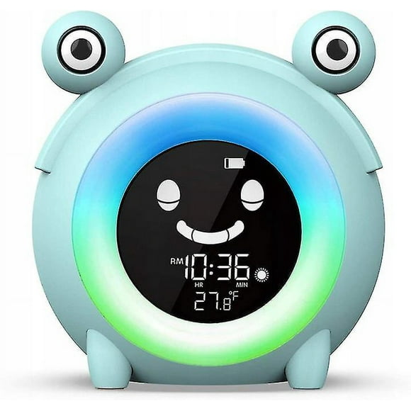 Small Alarm Clock Smart Night Light Little Frog Led Clock Usb Charging Night Light Alarm Clock Blue