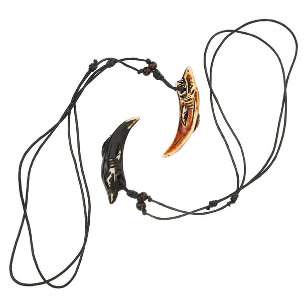 2 collares con colgante de tiburón, estilo moderno, joyería para el cuello para hombre.