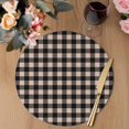 thumbnail image 3 of Black Plaid Round 13 Inch Placemats Set of 2, Vintage Country Gray Buffalo Check Gingham HeatResistant Non Slip Place Mats for Dining Table, Wipeable Braided Kitchen Table Mats for Housewarming, 3 of 9