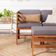 thumbnail image 4 of Modular Outdoor Brown and Grey Acacia L/R Chairs + Ottoman by Walker Edison, 4 of 11