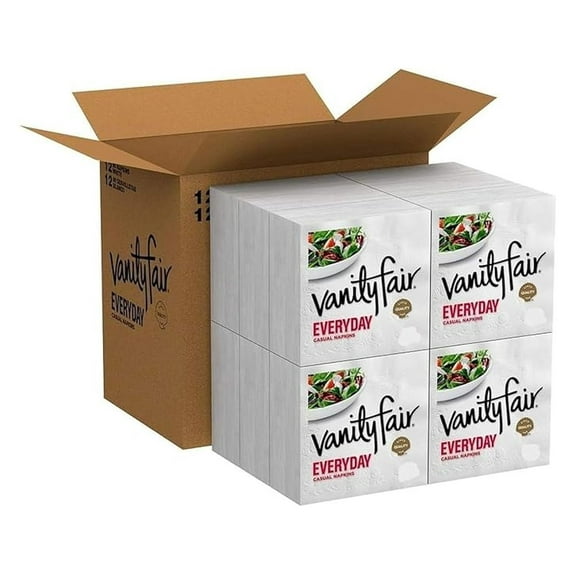 Vanity Fair Everyday Napkins - 110 Count White Paper Napkins (Pack of 5) - Soft & Strong 2-Ply Disposable Napkins for Parties, Dinners, & Everyday Use