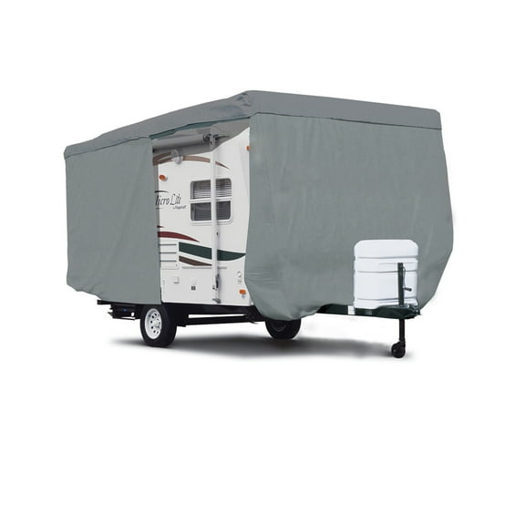 Waterproof And Breathable Deluxe 14' - 15'L Travel Trailer Camper Cover W/ Zipper Door Access