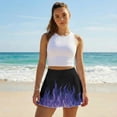thumbnail image 3 of Yuyamidu Purple Fire Golf Skorts for Woman with Pockets Flame Tennis Athletic Skirt Lightweight Running Skort Casual Stretchy Workout Sports Skorts Size L, 3 of 7
