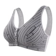 thumbnail image 4 of Timegard Front Closure Bras for Women Striped Wireless Full Coverage Wide Strap Comfortable Everyday Bras, 4 of 7