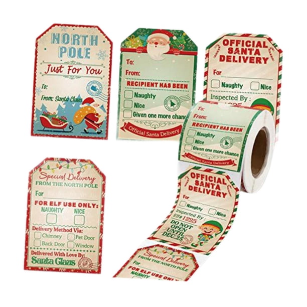 200 Pegatinas de Papá Noel Macarena Rollo de Pegatinas Navideñas Manualidades Estilo A