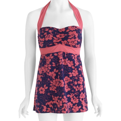 Catalina Women's PlusSize Floral Halter OnePiece Swimdress