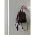 thumbnail image 3 of MOLERFO - Mochila pequeña para mujer, mochila de piel para mujer, mochila estética, mini mochila para mujer, color negro (café), Marrón, 3 of 3