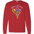 thumbnail image 3 of Inktastic Autism Awareness Heart Ribbon and Puzzle Pieces Long Sleeve T-Shirt, 3 of 5