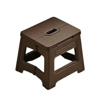 Small Folding Step Stool for Adults, 8"x7.87" Capacity Anti-Slip Step Stool with Handle Collapsible Foot Stools, Blue Small Stepping Stool for Bathroom, Bedroom, Kitchen (Brown)