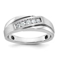 thumbnail image 3 of Diamond2Deal 14K White Gold with Black Rhod Men's 1/4 cttw Lab Grown Diamond Ring Size 10, 3 of 6
