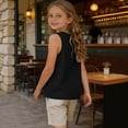 thumbnail image 6 of LIaqionyy Girls Cotton Linen Sleeveless Tank Tops Basic Summer Casual Crew Neck Blouse Solid Color Breathable Loose Vest Shirts, 6 of 7