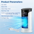 thumbnail image 6 of Portable Air Conditioner, Air Cooler with Humidifier, Digital Display, Ambient Light, Timing Function 6-Speed Evaporative Air Cooler, USB Mini Air Conditioner with Cooling Fan for Home Office, White, 6 of 9