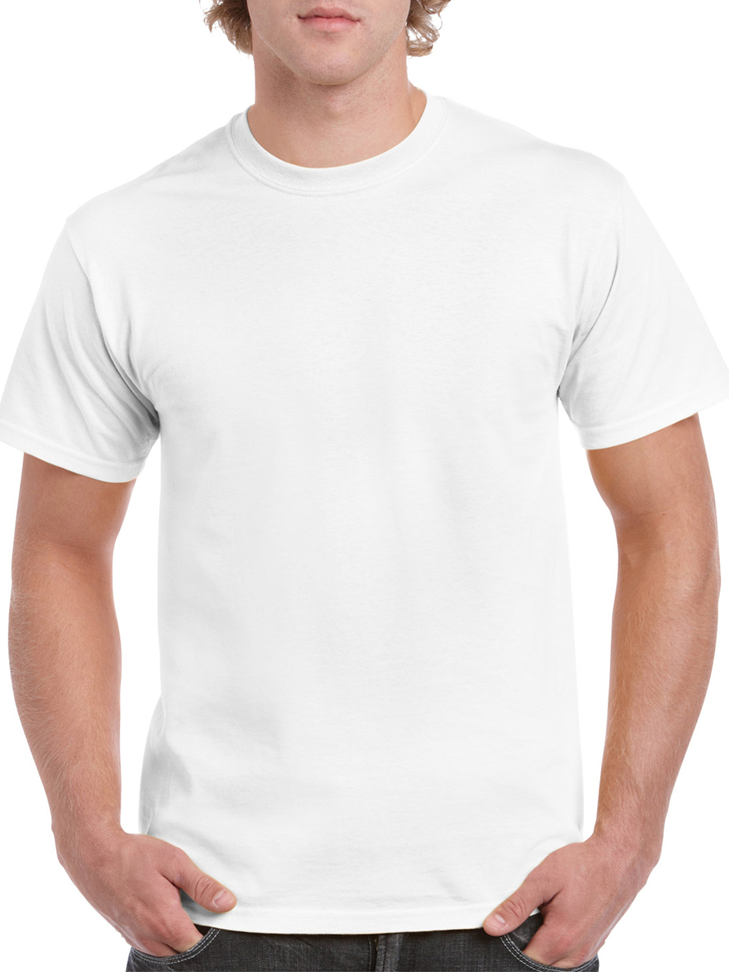 Gildan Men Cotton Short Sleeve White Crew T-Shirt, 4-Pack, Large - image 4 of 9