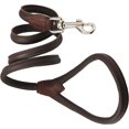 thumbnail image 3 of Dogs My Love 4ft Long Round Genuine Rolled Leather Dog Leash Brown, 3 of 3