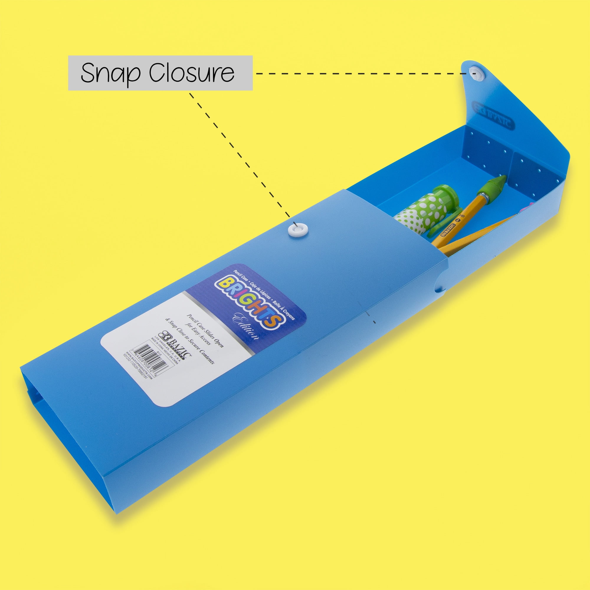 BAZIC Bright Color Slider Pencil Case, for Student School Supplies, 36-Pack