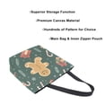 thumbnail image 3 of FORMRS Womens Canvas Tote Bag with Zipper Inner Pocket Shoulder Handbag, Brown Christmas Gingerbread, 3 of 7