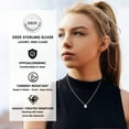 thumbnail image 3 of Bestyle Pure 925 Sterling Silver Pendant Necklace Square Cut Crystal Birthstone Necklaces April Created Diamond Graduation Birthday Gifts, 3 of 9