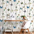 thumbnail image 4 of 1 Roll Self-Adhesive Wallpaper, Rustic Butterfly Trees Pattern Contact Paper, Peel And Stick, Waterproof Removable Living Room Kitchen Bedroom Dormitory Wallpaper, Furniture Refurbishment Wallpaper, F, 4 of 5