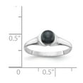 thumbnail image 2 of Solid 14k White Gold 5mm Black Freshwater Cultured Pearl Ring Band Size 9, 2 of 3