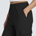 thumbnail image 6 of QATAINLAV Cargo Capris for Women Casual Elastic Waist Joggers Solid Color Athletic Workout Hiking Capri Pants with Pockets Black XL, 6 of 10