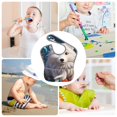 thumbnail image 6 of Bingfone Mess-Proof Baby Bib - Waterproof Bib for Baby Boy or Girl with Food Catcher Pocket, Unisex-White Wolf With Flowers, 6 of 6