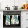 thumbnail image 5 of SKYSONIC Watercolor Peacocks Patterned Hand Towels 2 PCS, Cotton Bath Towel for Drying Face Hands Body ,Absorbent Lightweight Towels for Bathroom Ktichen Travel Gym, 16"x28", 5 of 7