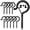 Black, variant on 10 3-inch Q-hooks with safety clips and screw hooks, suitable for outdoor string lights, chandeliers, etc., black.