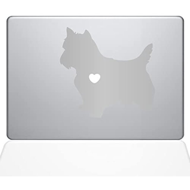 The Decal Guru I Love My Yorkshire Terrier Decal Vinyl Sticker, 13" MacBook Pro (2015 & Older Models), Silver