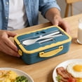 thumbnail image 4 of Dvumao Wheats Straw Lunch Box, Microwave Safe Bento Box with Built-in Cutlery Slot, Portable Container for School & Office, 4 of 6