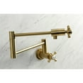 thumbnail image 3 of Kingston Brass KS4107BX Metropolitan Two-Handle 1-Hole Wall Mount Pot Filler Faucet in Brushed Brass, 3 of 8