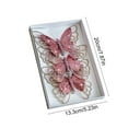 thumbnail image 3 of CuiLiyq 3 PCS Glitter Butterfly Christmas Tree Ornaments, Xmas Butterflies Wall Hanging Decor with Clips, Butterfly Hair Clip Craft Xmas Ornaments for Christmas Tree Wreath (Pink), 3 of 6