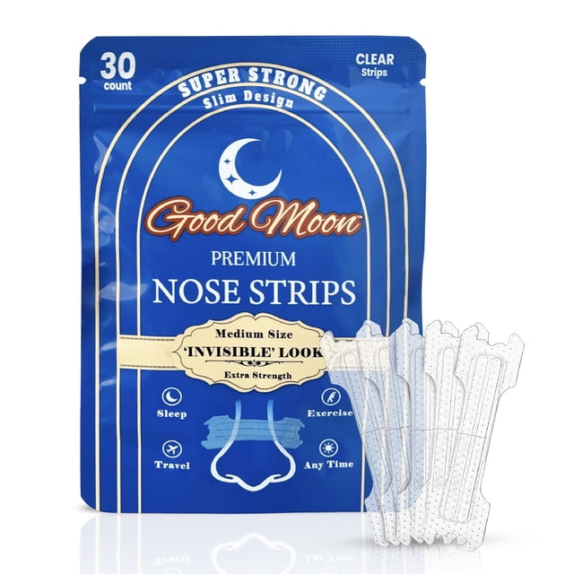 Tiras nasales GOOD MOON de fuerza extra, transparentes, 30 unidades