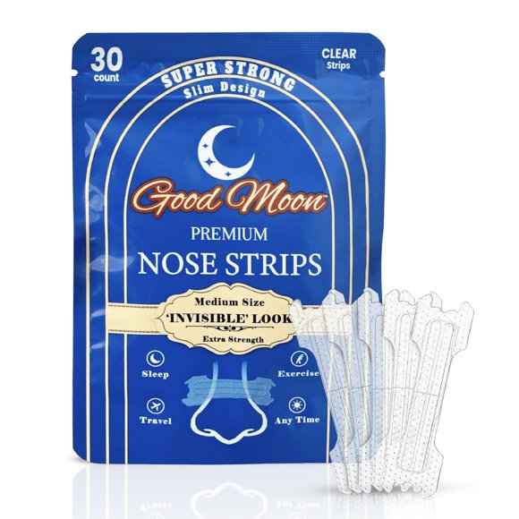 Tiras nasales GOOD MOON de fuerza extra, transparentes, 30 unidades